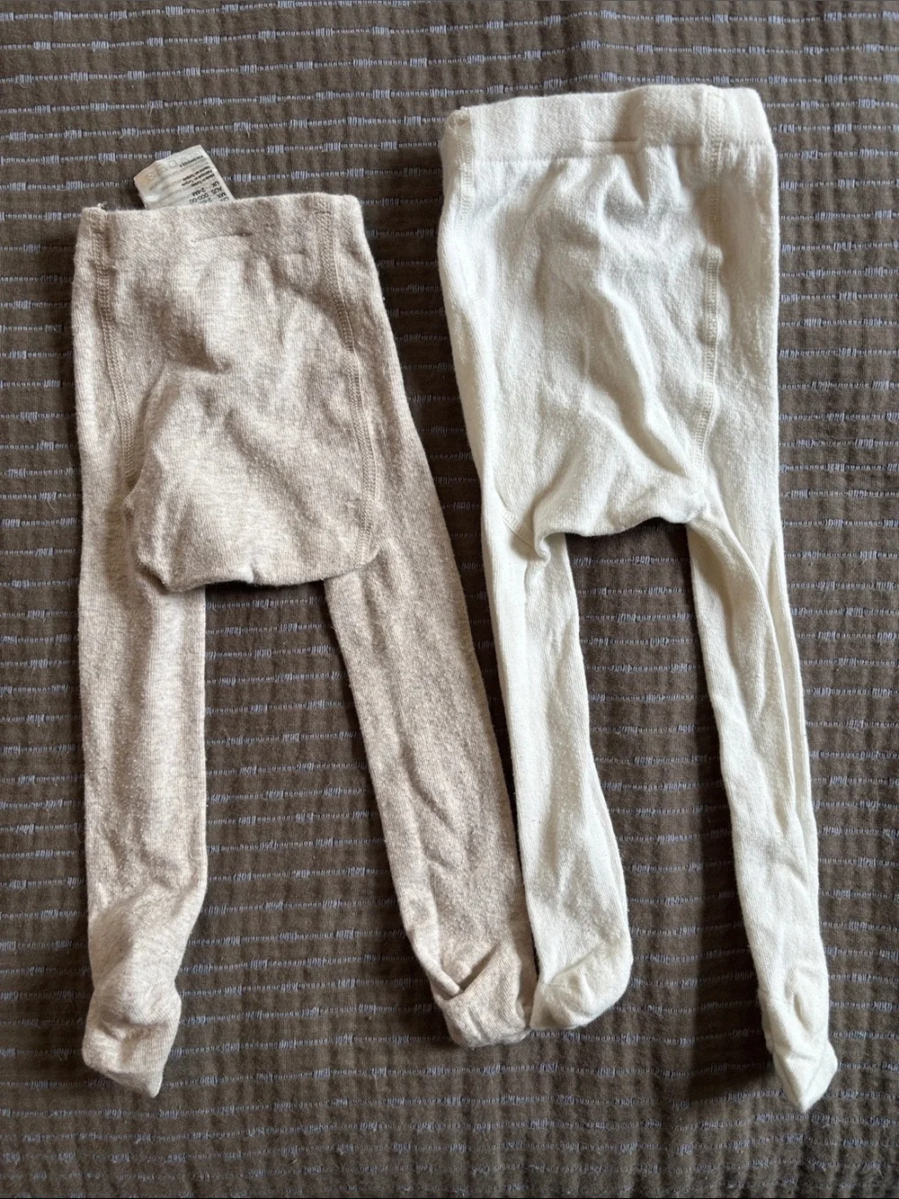 Set of 2 H&M Tights White Beige 3-6 Mo